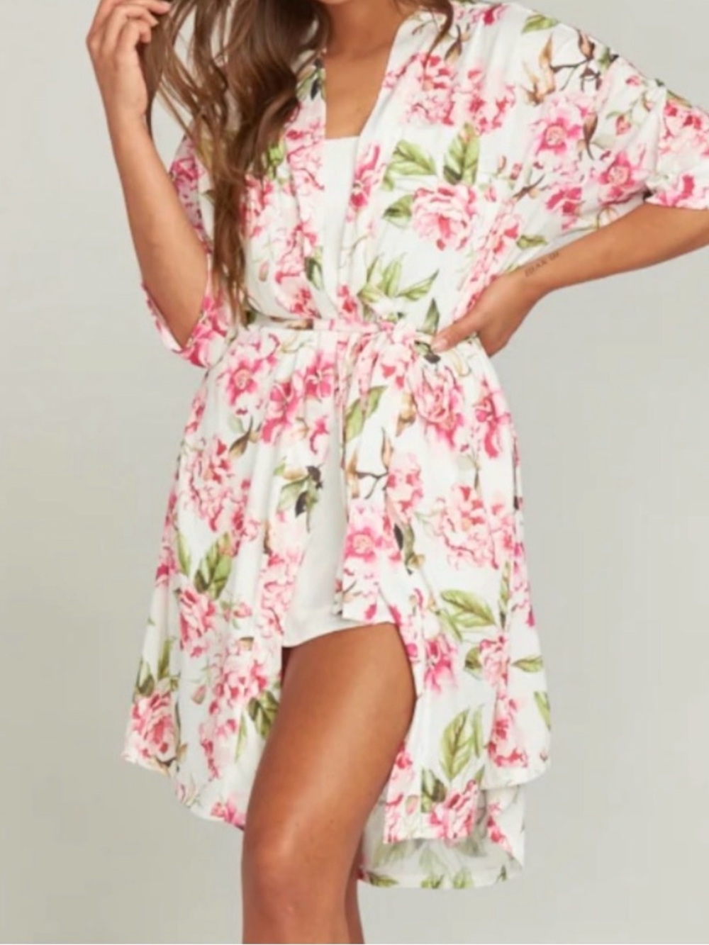 Show Me Your MuMu Brie Floral Kimono Robe One Size OS
